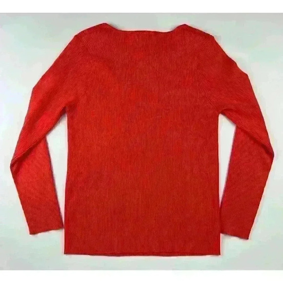NEW! Calvin Klein Women's Size L Rib-Knit Slashed Round Neck Top NWT $79.50 - Picture 2 of 3